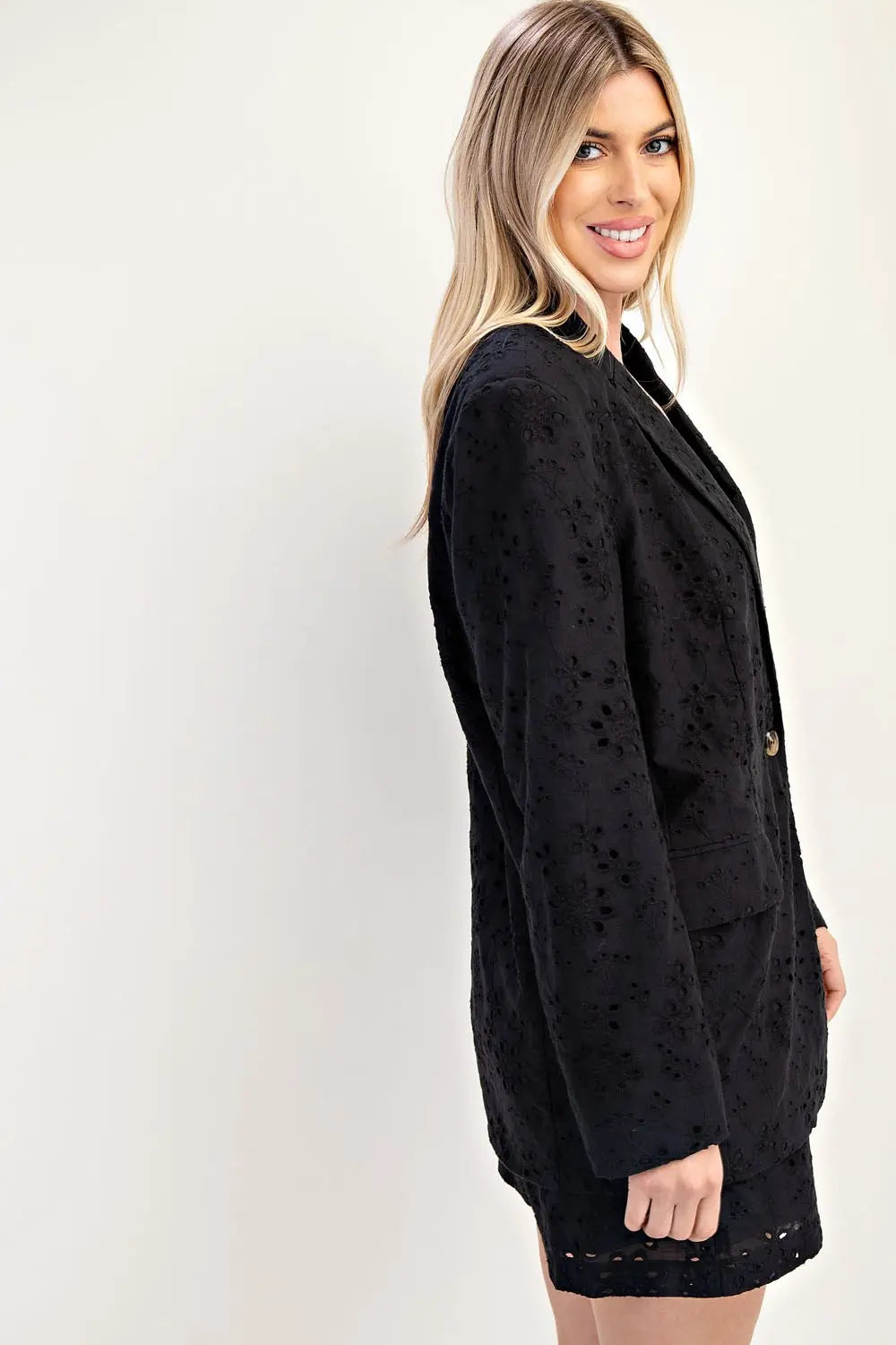Black Eyelet Blazer