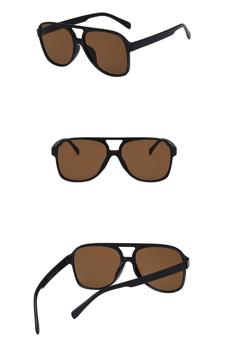 Vintage Double Bridge Aviator Sunglasses_CWASG0113: LIGHTBLACK / (OS) 1