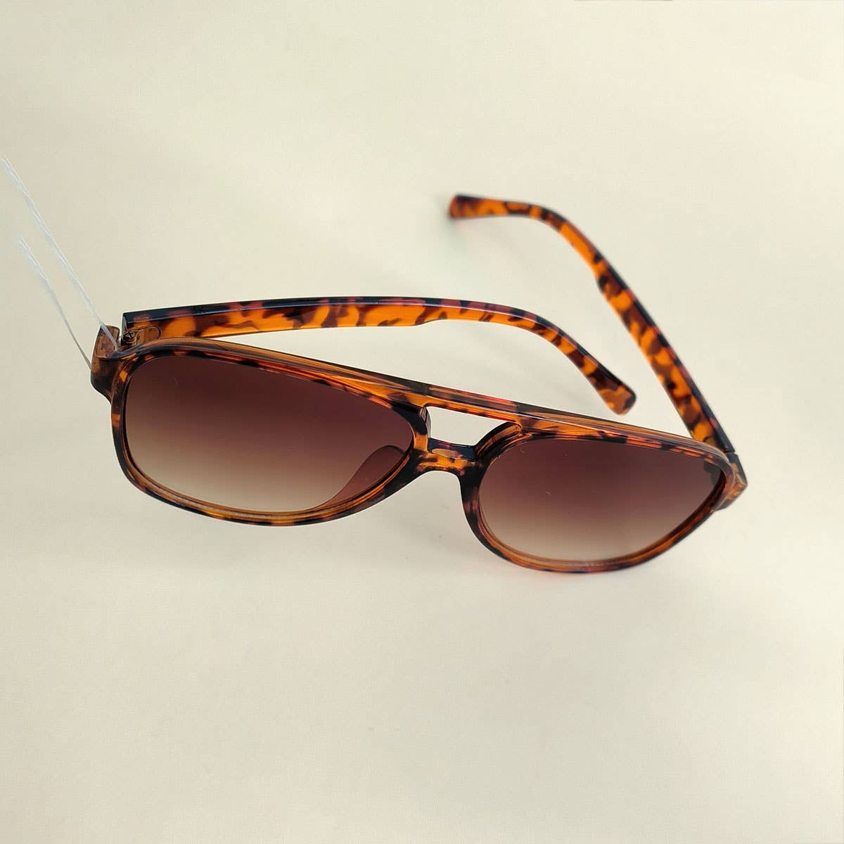 Vintage Double Bridge Aviator Sunglasses_CWASG0113: LEOPARDGREY / (OS) 1