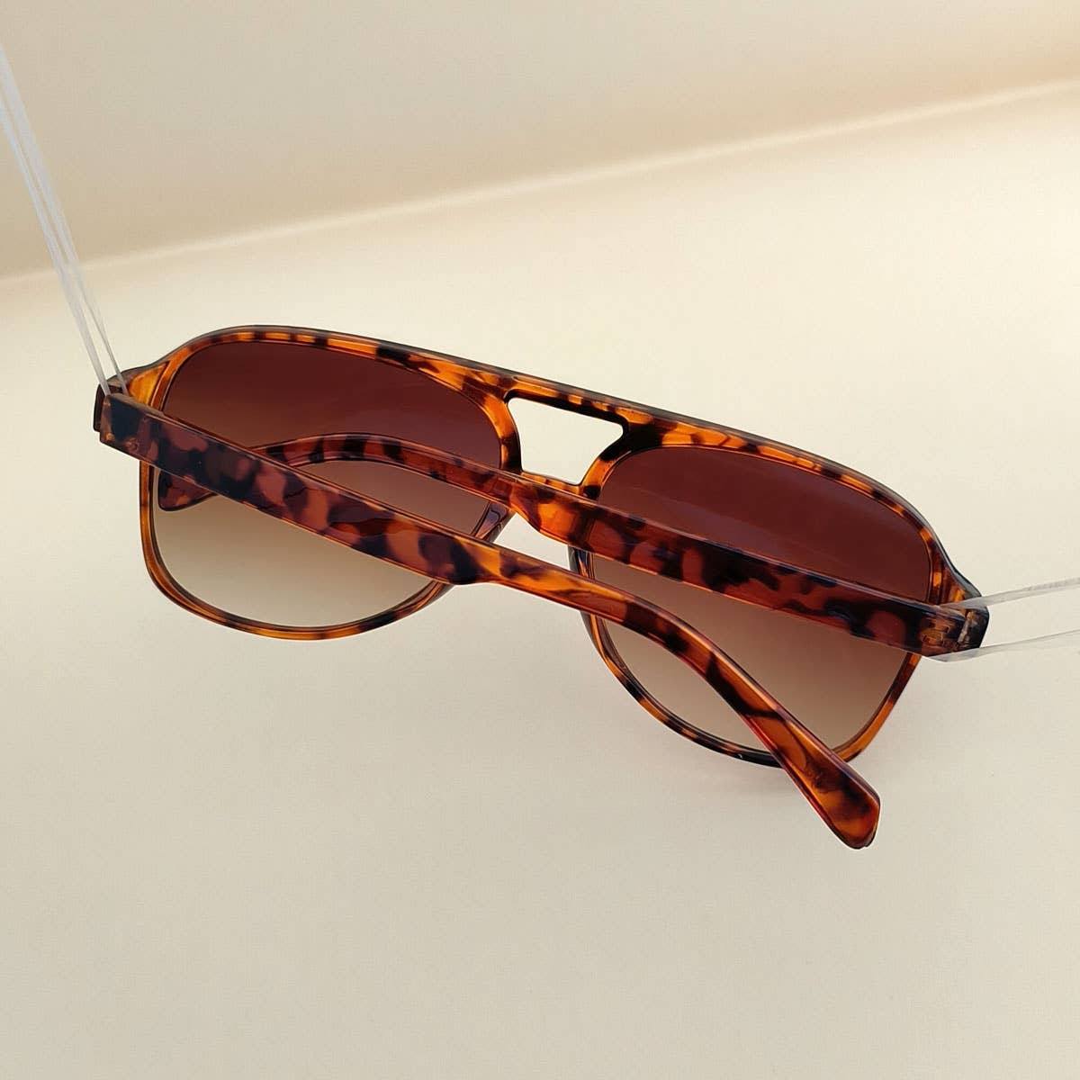 Vintage Double Bridge Aviator Sunglasses_CWASG0113: LIGHTBLACK / (OS) 1