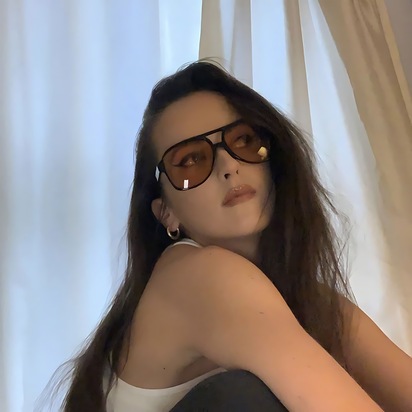 Vintage Double Bridge Aviator Sunglasses_CWASG0113: LIGHTBLACK / (OS) 1