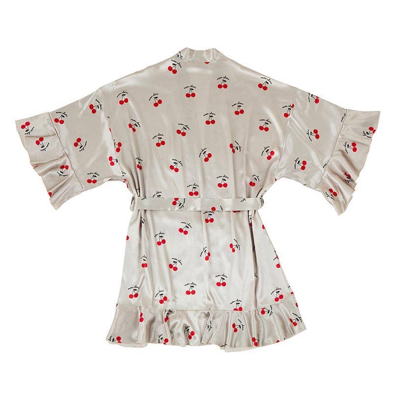 Mon Cheri Ruffled Satin Robe