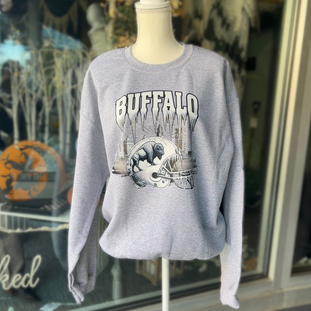 Gray Bills Icicle Crewneck
