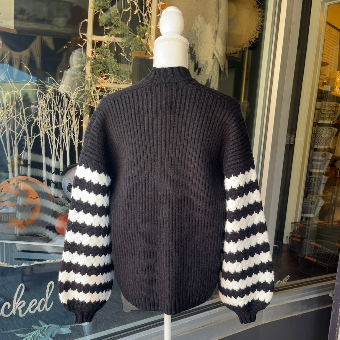 Pippa White and Black Cardigan