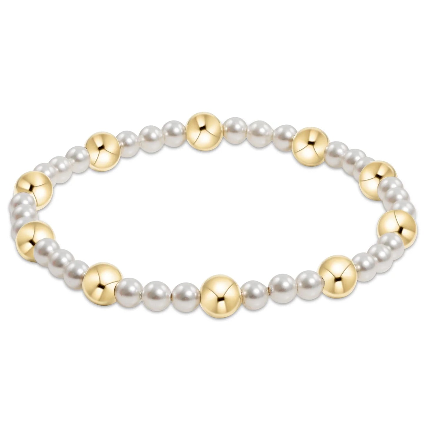 Pearl Sincerity Pattern 4mm Bead Bracelet 6mm Gold