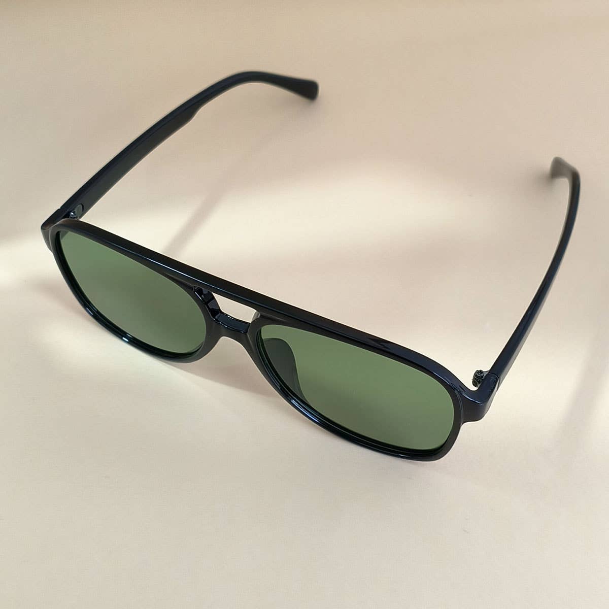 Vintage Double Bridge Aviator Sunglasses_CWASG0113: LIGHTBLACK / (OS) 1
