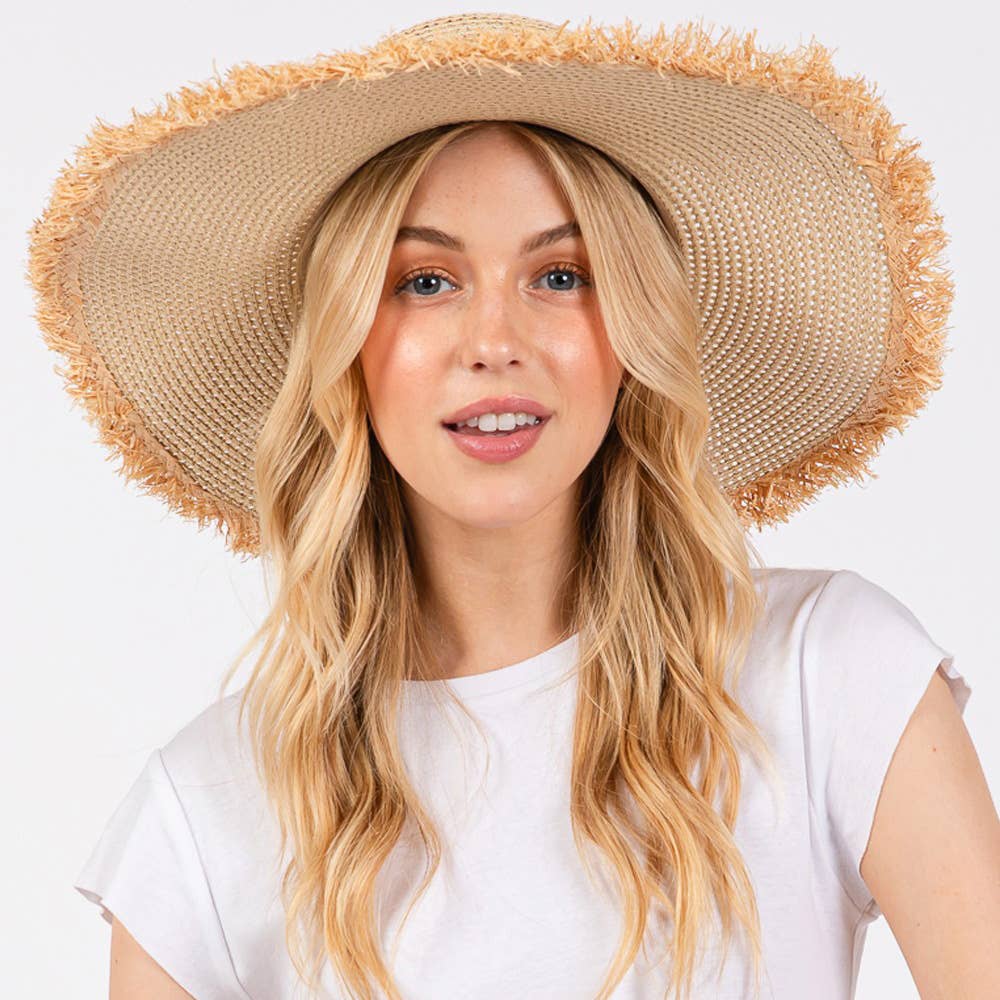 Beige Straw Sun Hat