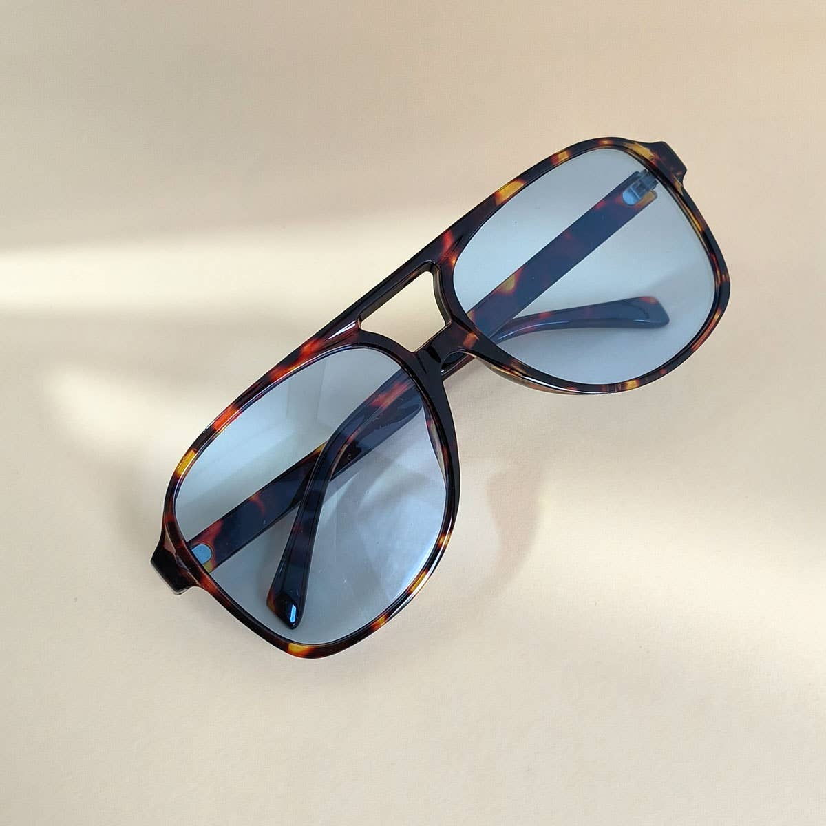 Vintage Double Bridge Aviator Sunglasses_CWASG0113: LIGHTBLACK / (OS) 1