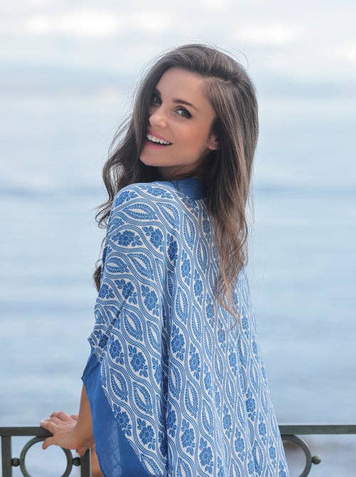 Blue Mosaic Kimono