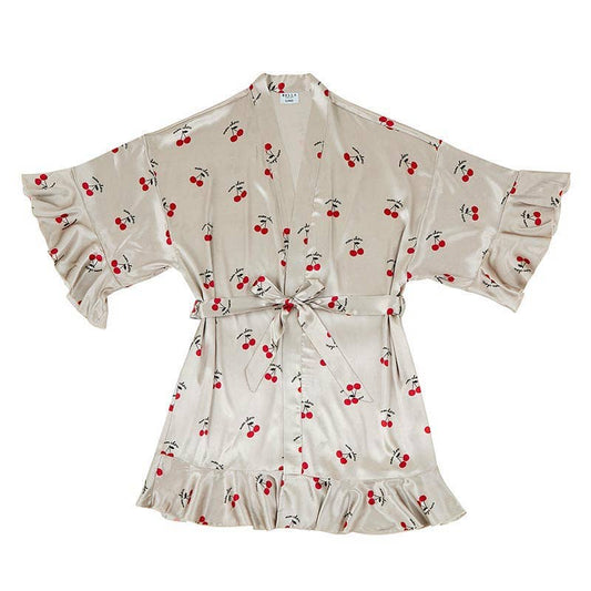 Mon Cheri Ruffled Satin Robe