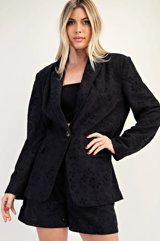 Black Eyelet Blazer