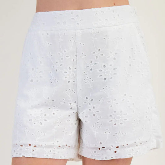 High Waisted Eyelet Shorts