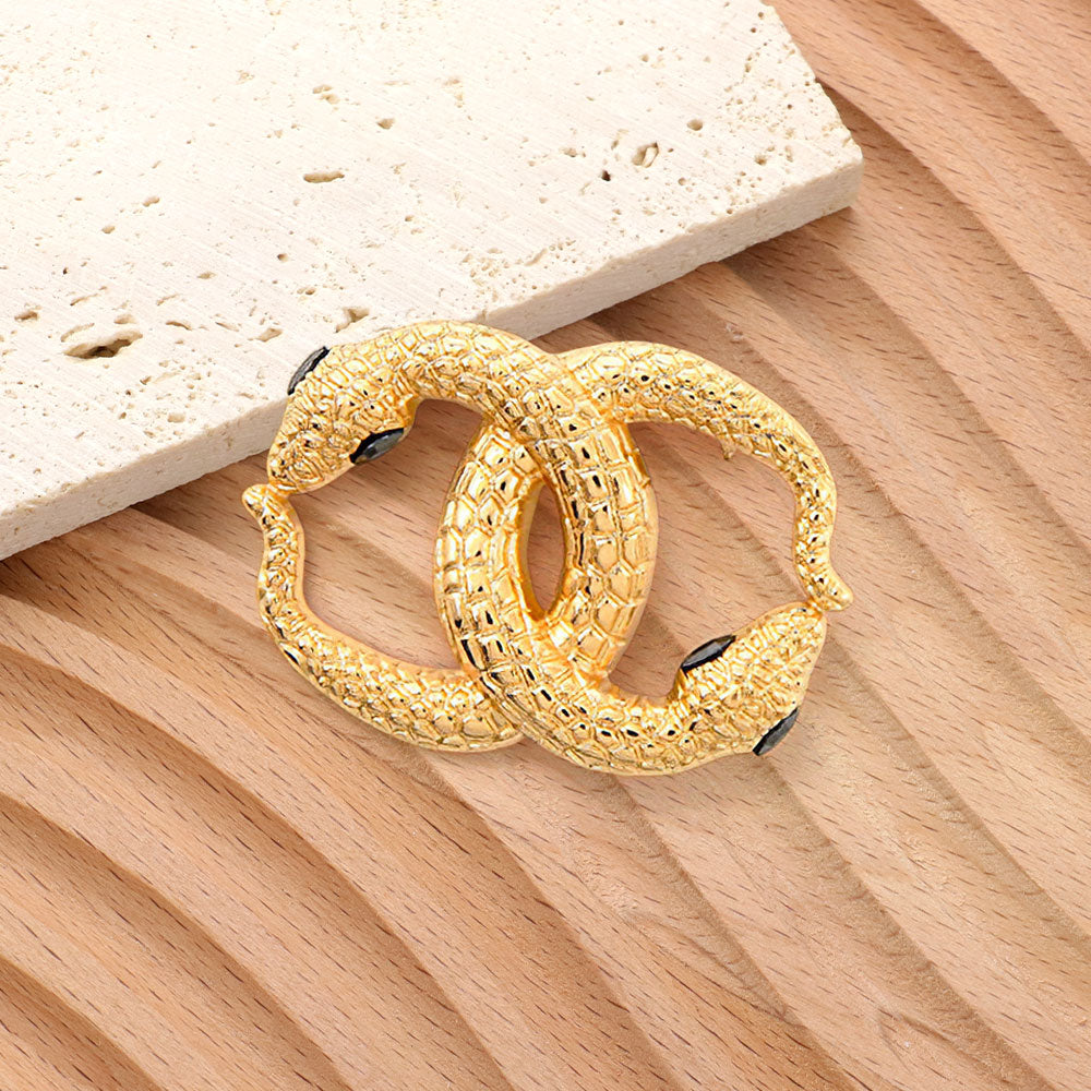 Double Snake Brooch