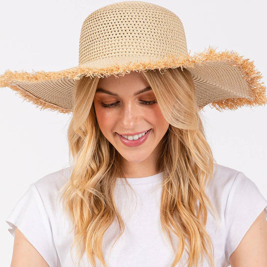 Beige Straw Sun Hat