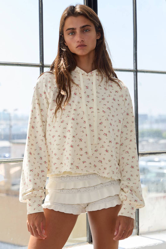 Floral Cropped Hoodie