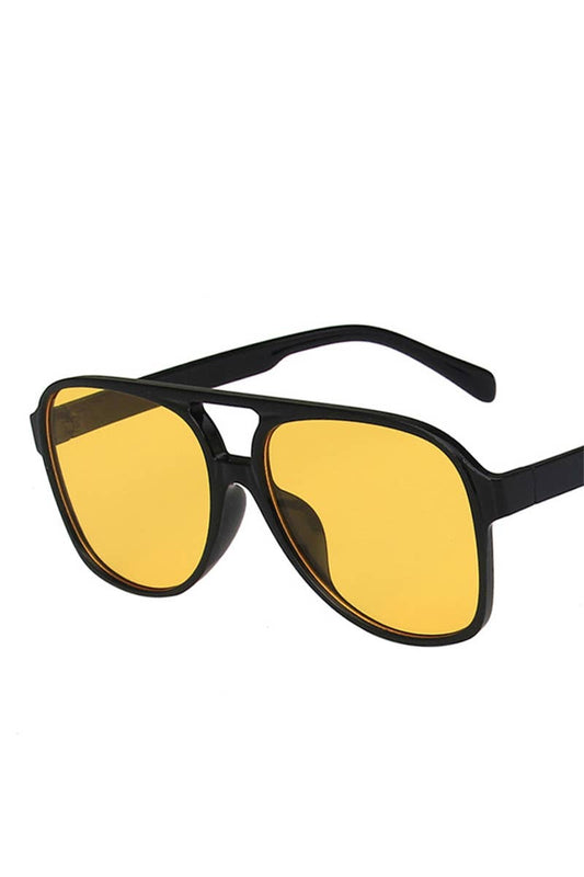 Vintage Double Bridge Aviator Sunglasses_CWASG0113: BLACKYELLOW / (OS) 1