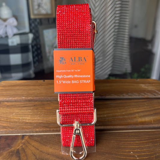 Red Rhinestone Bag Strap