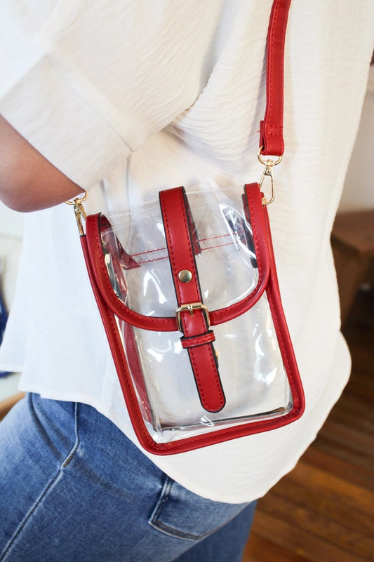 Red Clear Crossbody Bag
