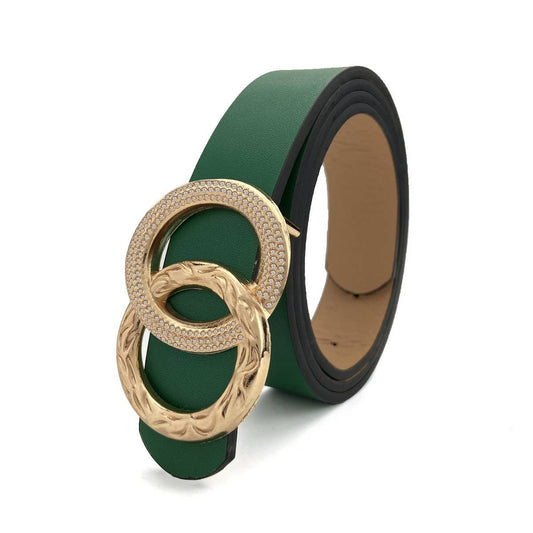 Round Button Circle Belt Green / (OS) 1