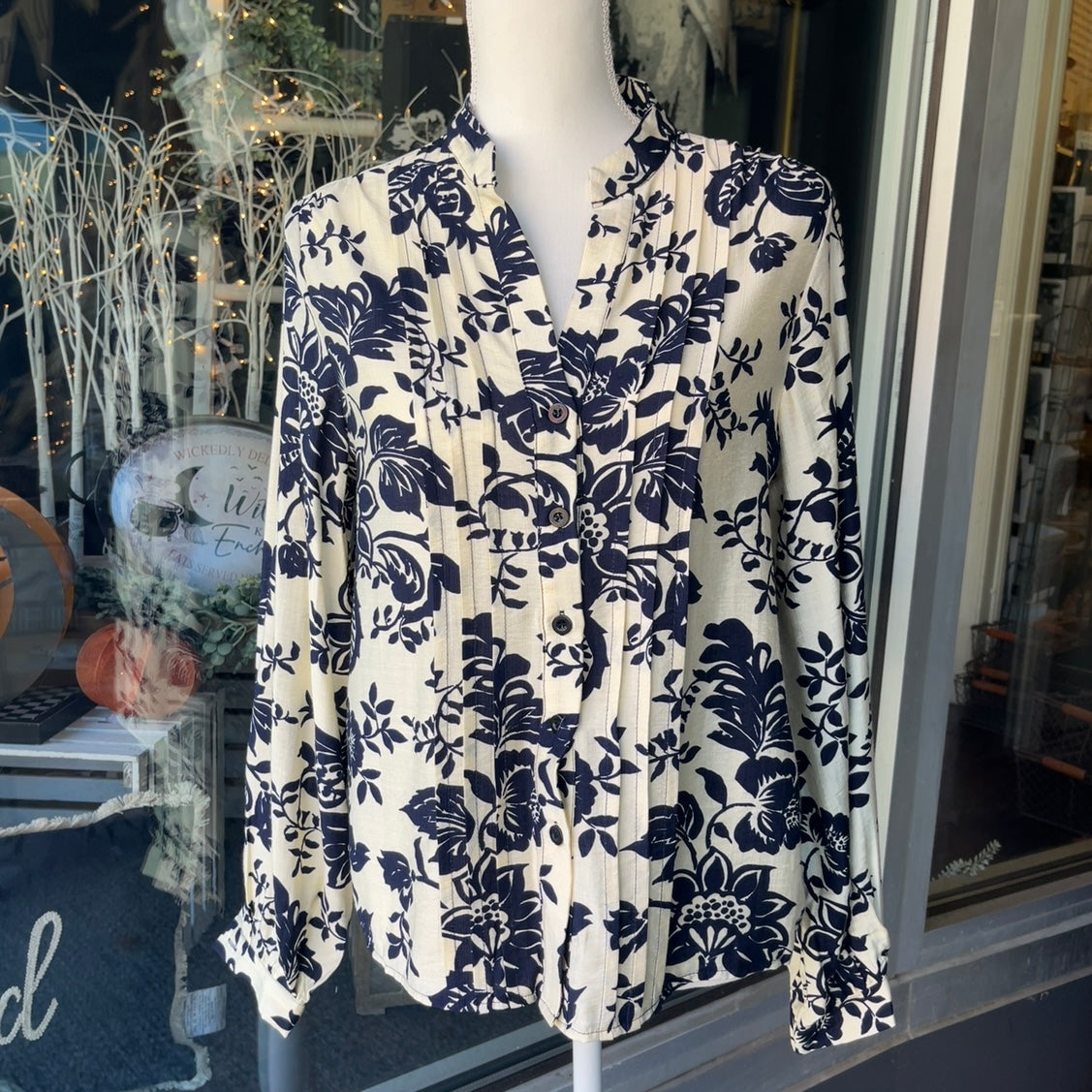 Vintage Printed Floral Blouse