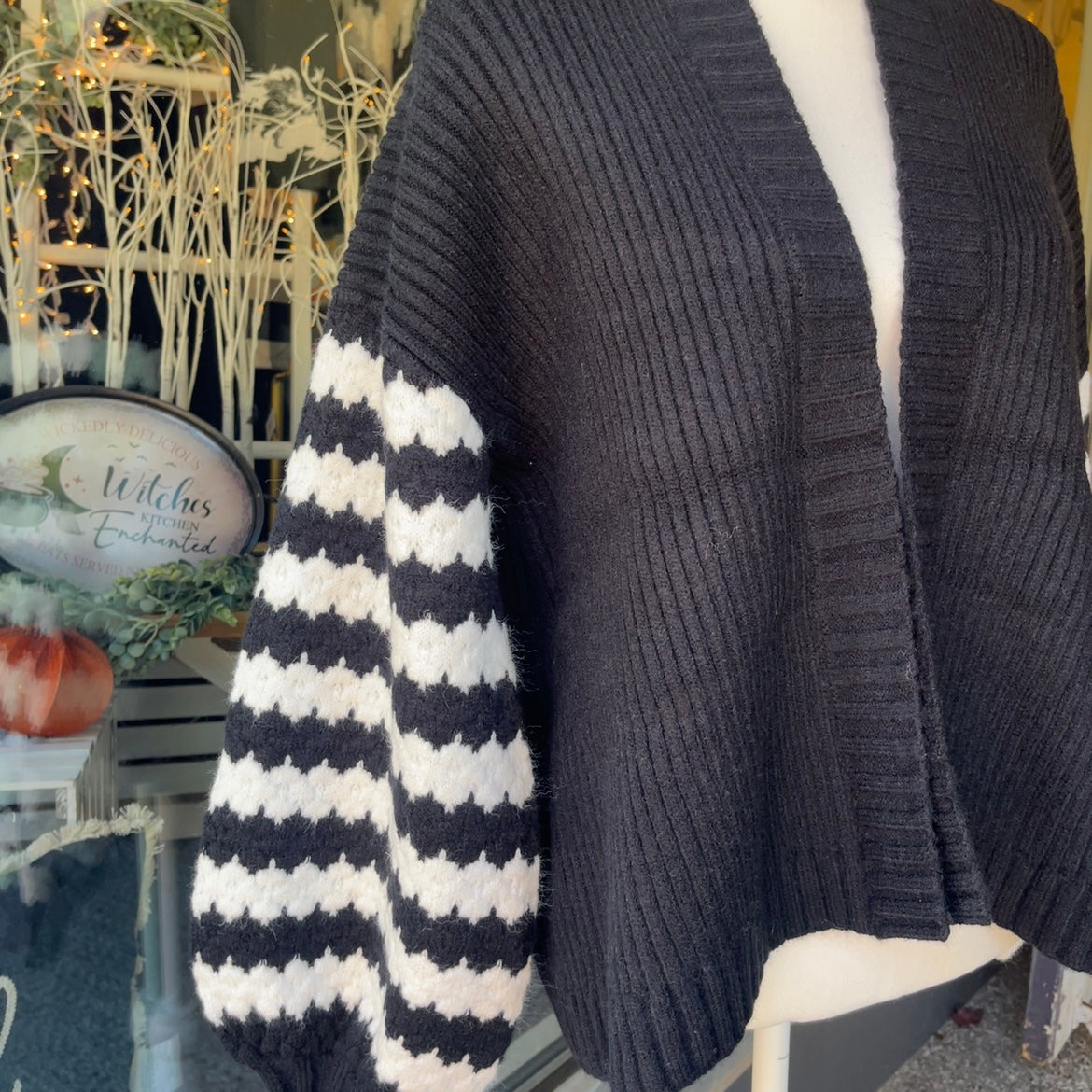 Pippa White and Black Cardigan