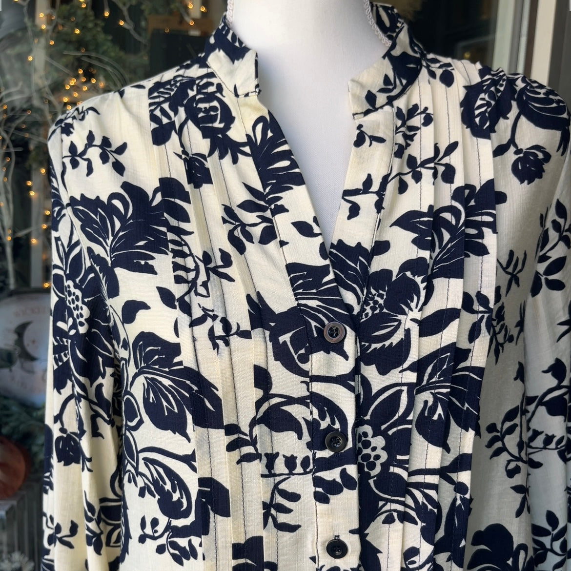 Vintage Printed Floral Blouse