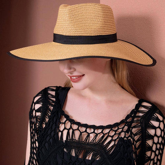 Khaki Straw Sun Hat