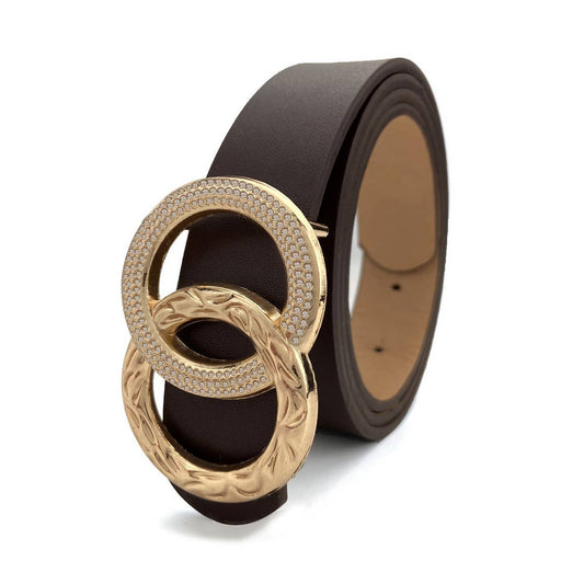 ROUND BUTTON BELT COFFEE / (OS) 1