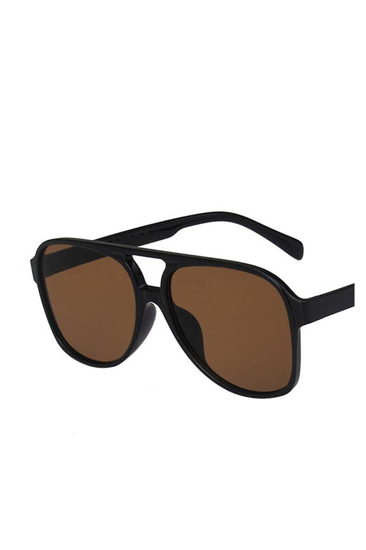 Vintage Double Bridge Aviator Sunglasses_CWASG0113: BLACKBROWN / (OS) 1