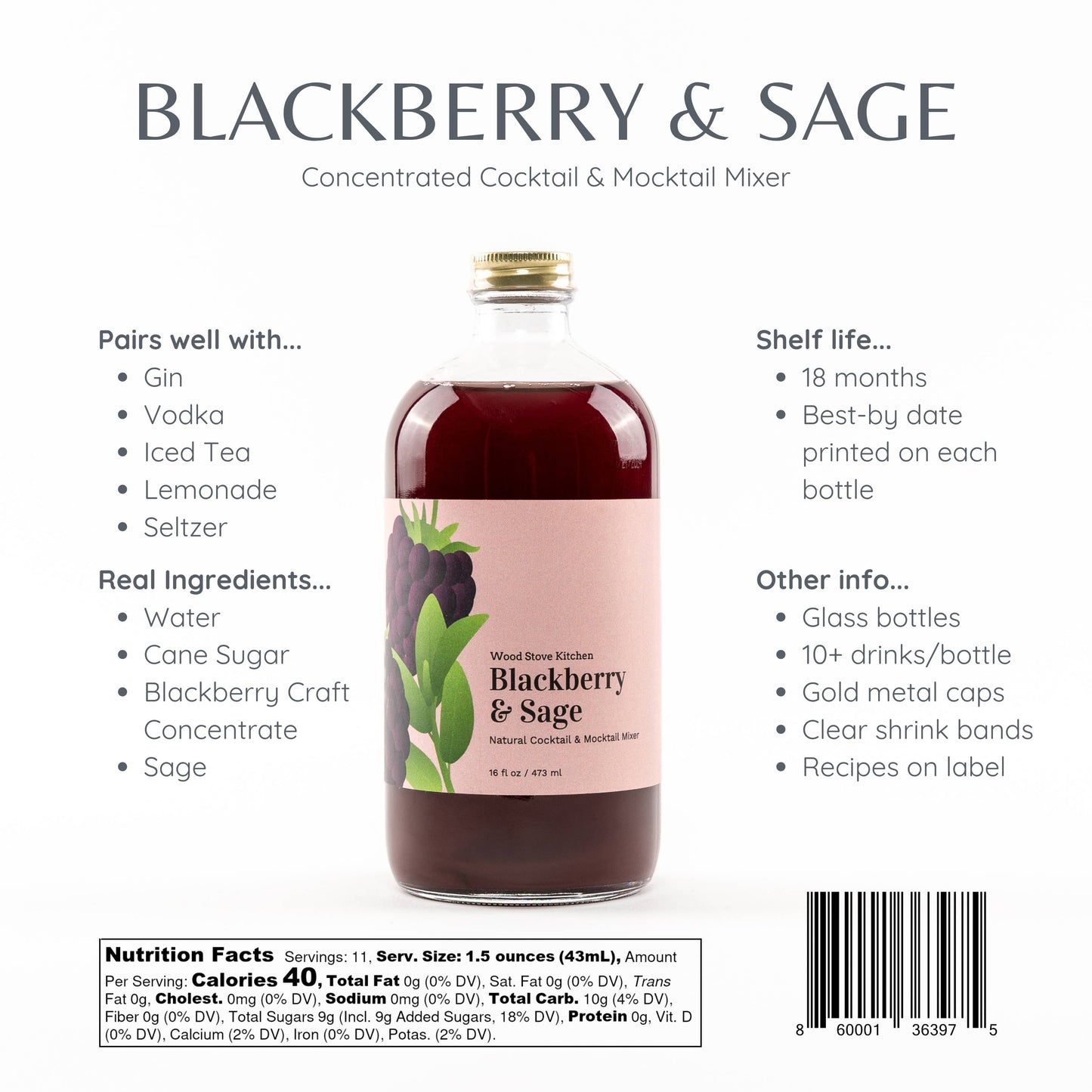 Blackberry & Sage Cocktail Mixer