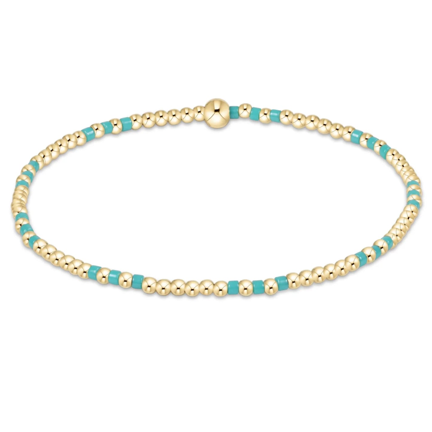 Hope Joy Pattern 2mm Bead Bracelet - Turquoise