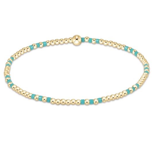 Hope Joy Pattern 2mm Bead Bracelet - Turquoise