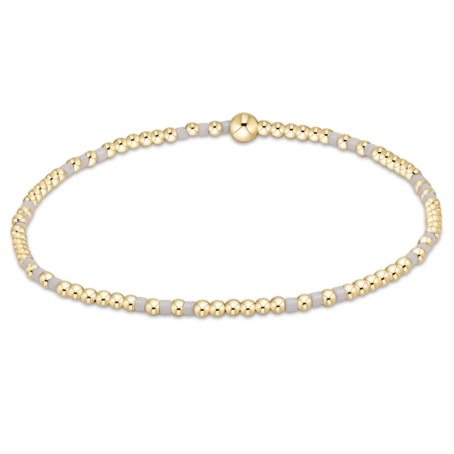 Hope Joy Pattern 2mm Bead Bracelet - White