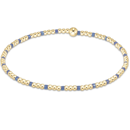 Hope Sincerity Pattern 2mm Bead Bracelet - Bright Blue