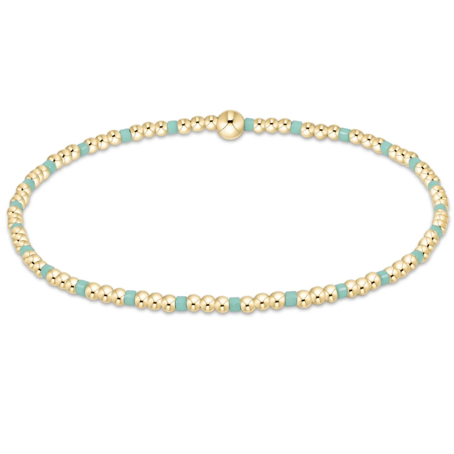 Hope Sincerity Pattern 2mm Bead Bracelet - Mint