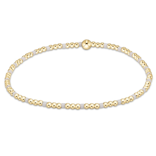 Hope Sincerity Pattern 2mm Bead Bracelet - White